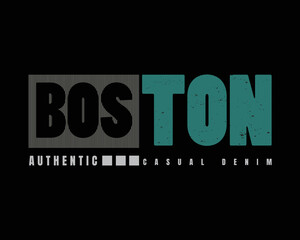 Vector illustration of graphic text, BOSTON, perfect for the design of t-shirts, clothes, hoodies, etc.