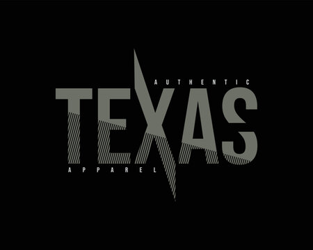 Vector illustration of text graphic, TEXAS, perfect for the design of t-shirts, clothes, hoodies, etc.