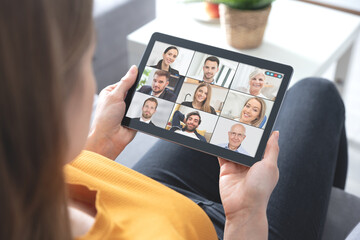 Video conference with multiple employees