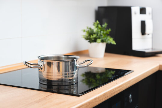 Pot In The Kitchen On The Induction Hob