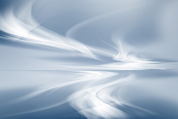 White light waves on blue background. Fantasy futuristic sci-fi design.