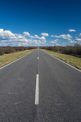 Route in the Pampas plain, Patagonia, Argentina