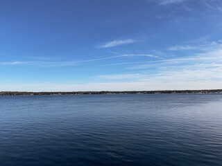 The mighty St. Lawrence Seaway separating the Unites States and Canada