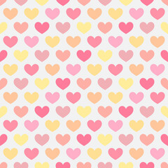 Hearts pastel bright colors seamless pattern.
