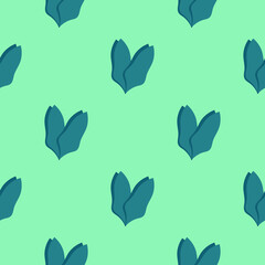 Pattern of green leaves on a light green background