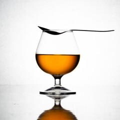 whisky glass and lemon