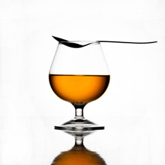 whisky glass and lemon