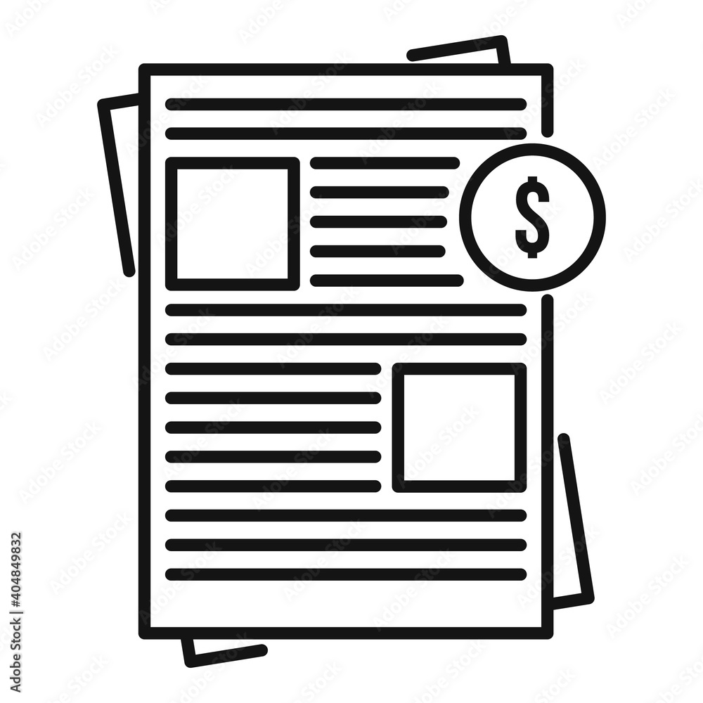 Poster estimator money paper icon. outline estimator money paper vector icon for web design isolated on whi
