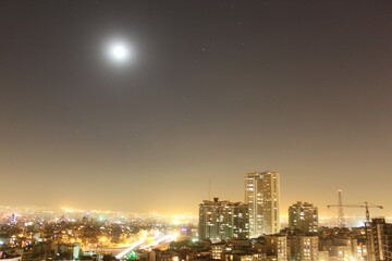 Aerial view of Tehran at night