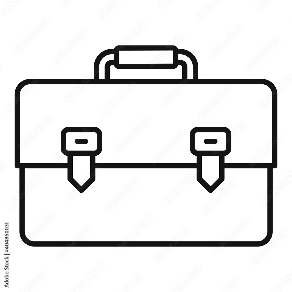 Poster estimator briefcase icon. outline estimator briefcase vector icon for web design isolated on white b