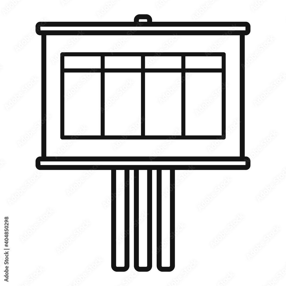 Poster billboard estimator icon. outline billboard estimator vector icon for web design isolated on white b