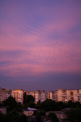 Pink twilight sky