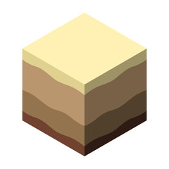 Vector illustration of a sand block in isometric view.