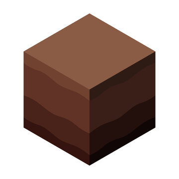 Vector illustration of a layered clay block in isometric view.