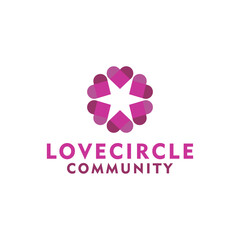 love circle vector logo in colorful style
