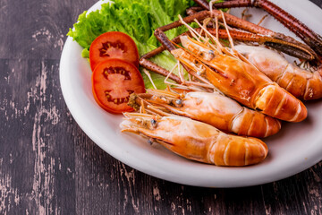 Baked shrimp tasty seafood