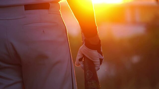 Footage Slow Motion: Baseball player at bat wide