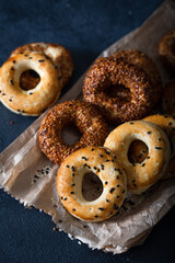 Turkish Bagel (Kandil Simidi). Simit with Sesame Seeds.