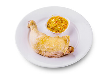 Steamed chicken thigh Asia cuisine