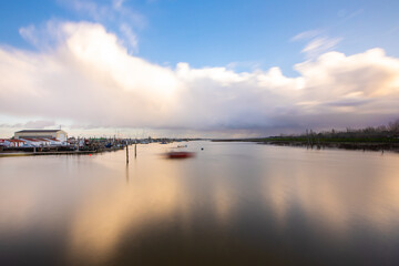 View over the small port of L'aiguillon sur Mer , Vendee, France