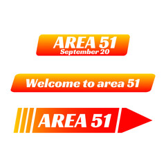 Stickers labeled zone 51. Eps10 vector illustration.