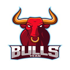 Modern professional bull logo for a club or sports team. Eps10 vector illustration. T-shirt printing