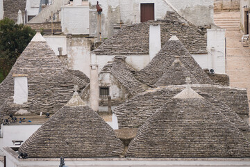 Tradicionales "trullis" de la antigua ciudad de Alberobello, en la región de la Puglia, sur de Italia.