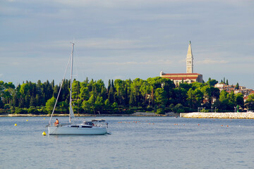 Touristic view of Rovinj resort, Istrian Peninsula, Croatia, Europe