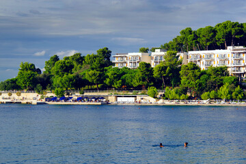 Fototapeta na wymiar Touristic view of the resort of Rovinj, Istrian Peninsula, Croatia, Europe 