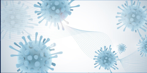 Covid 19 design banner - coronavirus sars cov 2 - sleek blue design