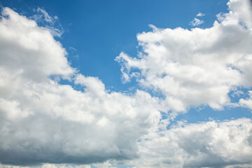 White clouds in the blue sky