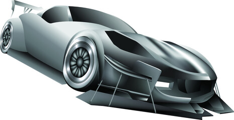 3D supercar sport car smart luxury car black car vector illustration
