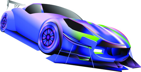 3D supercar sport car smart luxury carsuicide squad joker car vector illustration