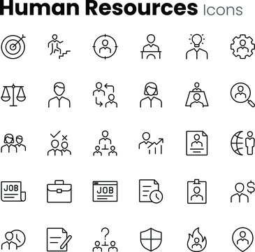 Human Resources Job Icon Set