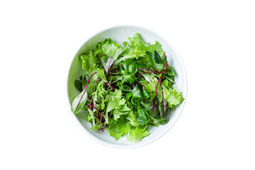 green salad lettuce mix juicy microgreen snack ready to eat on the table healthy meal snack top view copy space for text food background rustic