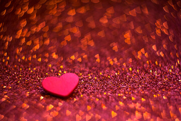 red heart on a shiny background
