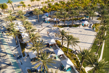 Aerial photo farmers market at Las Olas Oceanside Park Fort Lauderdale Beach FL