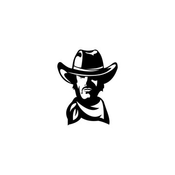 Bandit Cowboy with Scarf Mask illustration. Cowboy. Sheriff. Mascot.