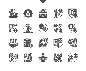 Fototapeta premium Entrepreneur. Target customer. Business and finance. Interest on income. Way to success. Entrepreneurship. Vector Solid Icons. Simple Pictogram