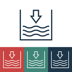 Linear vector icon with pour water