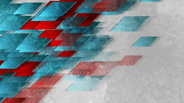 Bright geometric moving shapes on grey background. Abstract technology motion design. Seamless looping. Video animation Ultra HD 4K 3840x2160
