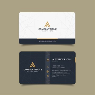 Modern business card black and yellow corporate professional 