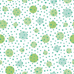 Textured Polka Dot Seamless Vector Repeat Background. Irregular Sprinkled Green Design. Close Up, All Over Repeat. Interior Design, Home Decor, Interiors. Vector EPS 10 Tile.