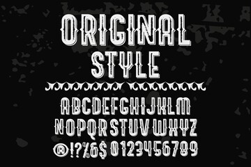 Obraz premium vintage classic lettering, orange and white and black, background, alphabet font