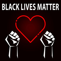 Black Lives Matter Icon. Strong Hand Symbol. BLM. Vector Illustration