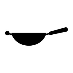 Wok frying pan glyph icon. Kitchen appliance - obrazy, fototapety, plakaty