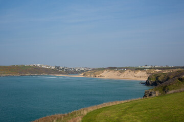 Crantock beach and coast North Cornwall south west England