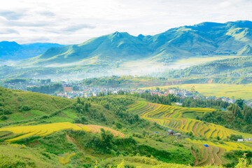 Fototapeta na wymiar Landscape photo taken in Tua Chua district, Dien Bien province, Vietnam