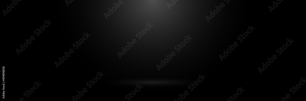 Aufkleber black background for display products. abstract gradient background. panorama view. vector illustrat
