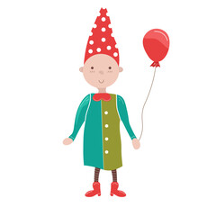 Vector illustration of cute cartoon gnomes isolated on white background